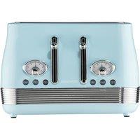 Daewoo Stainless Steel 'Denver' Wide Slot Retro 4 Slice Toaster 6 Level in Turquoise | Size: Large