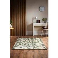 Origin Trailing Leaf Cream/Green in Cream | Size: 80 cm x 150 cm