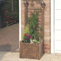 Powertek Trellis Planter with Solar Powered Lights in Bronze