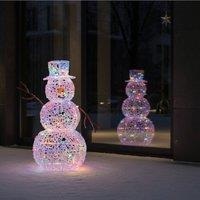 Garden Greatness Illuminated Multi Action Acrylic Snowman in White | Size: 1 Pack