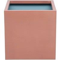 Primrose Outdoor Zinc Square Cube Planter Copper Finish Weather Resistant 60cm
