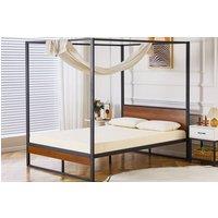 Crazy Price Beds Ltd Lancaster Wood & Black Metal Bed | Size: Small Double