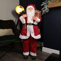 Samuel Alexander 1.1m Traditional Standing Santa Claus Christmas Decoration with Gift Sack in Red