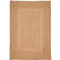 Kukoon Classic Natural Handwoven Braided Jute Fireside Living Area Rug in Beige | Size: 120 cm x 170 cm