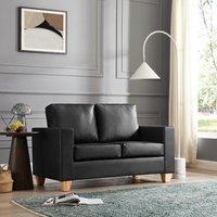 Home Detail Enderby Two Seater Leather Sofa In a Box in Black