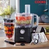 Cooks Professional Food Processor 1000W with 7 Blades - Kitchen Chopper & Blender Machine in Black