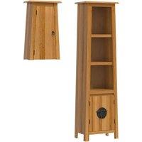 Berkfield Home 2 Piece Bathroom Furniture Set Solid Wood Pine in Brown