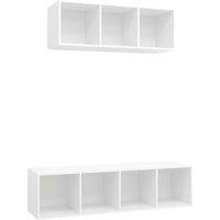 Berkfield Home 2 Piece TV Cabinet Set White Engineered Wood