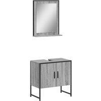 Berkfield Home 2 Piece Bathroom Cabinet Set Grey Sonoma Engineered Wood