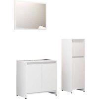 Berkfield Home 3 Piece Bathroom Furniture Set White Engineered Wood