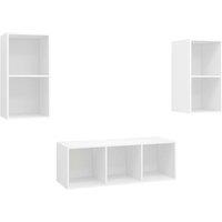 Berkfield Home 3 Piece TV Cabinet Set White Engineered Wood