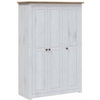 Berkfield Home 3-Door Wardrobe White 118x50x171.5 cm Pine Panama Range