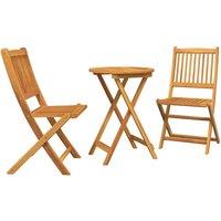 Berkfield Home 3-Piece Garden Bistro Set in Solid Acacia Wood in Brown