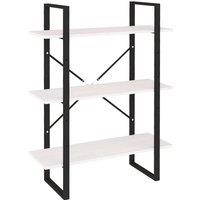 Berkfield Home 3-Tier Book Cabinet White 80x30x105 cm Solid Pine Wood | Size: 80 x 30 x 105 cm