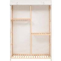 Berkfield Home 3-Tier Clothes Wardrobe 110x40x170 cm in White | Size: 110 x 40 x 170 cm