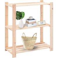 Berkfield Home 3-Tier Storage Racks 2 pcs 80x38x90 cm Solid Pinewood 150 kg in Beige | Size: 80 x 38 x 90 cm