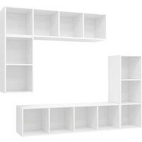 Berkfield Home 4 Piece TV Cabinet Set White Engineered Wood