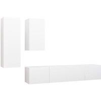 Berkfield Home 4 Piece TV Cabinet Set White Engineered Wood