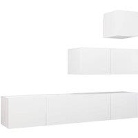 Berkfield Home 4 Piece TV Cabinet Set White Engineered Wood