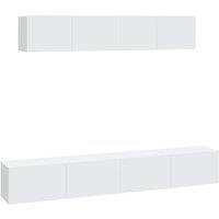 Berkfield Home 4 Piece TV Cabinet Set White Engineered Wood