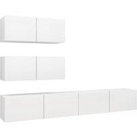 Berkfield Home 4 Piece TV Cabinet Set White Engineered Wood