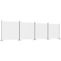 Berkfield Home 4-Panel Room Divider White 698x180 cm Fabric