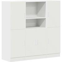 Berkfield Home 3 Piece Kitchen Cabinet Set White Engineered Wood