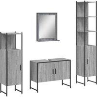 Berkfield Home 4 Piece Bathroom Cabinet Set Grey Sonoma Engineered Wood
