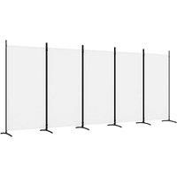 Berkfield Home 5-Panel Room Divider White 433x180 cm Fabric