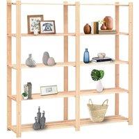 Berkfield Home 5-Tier Storage Rack 170x38x170 cm Solid Pinewood 500 kg in Beige | Size: 170 x 38 x 170 cm