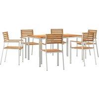 Berkfield Home 7 Piece Garden Dining Set Solid Wood Teak in Brown