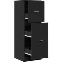 Berkfield Home Apothecary Cabinet Black 40x41x118 cm Engineered Wood | Size: 40 x 41 x 118 cm