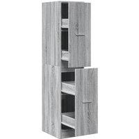 Berkfield Home Apothecary Cabinet Grey Sonoma 30x41x144.5 cm Engineered Wood