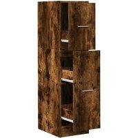 Berkfield Home Apothecary Cabinet Smoked Oak 30x41x118 cm Engineered Wood in Brown | Size: 30 x 41 x 118 cm