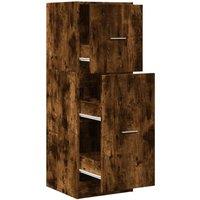 Berkfield Home Apothecary Cabinet Smoked Oak 40x41x118 cm Engineered Wood in Brown | Size: 40 x 41 x 118 cm