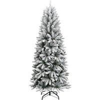 Berkfield Home Artificial Christmas Tree with Flocked Snow 180 cm PVC&PE in White