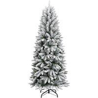 Berkfield Home Artificial Christmas Tree with Flocked Snow 210 cm PVC&PE in White
