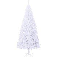 Berkfield Home Artificial Christmas Tree with Steel Stand 210 cm 910 Branches in White