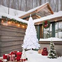 Berkfield Home Artificial Christmas Tree with Thick Branches White 210 cm PVC