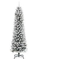Berkfield Home Artificial Slim Christmas Tree with Flocked Snow 120 cm PVC&PE in White