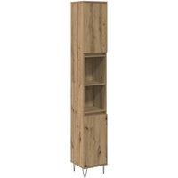 Berkfield Home Bathroom Cabinet Artisan Oak 30x30x190 cm Engineered Wood in Brown | Size: 30 x 30 x 190 cm