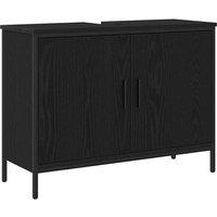 Berkfield Home Bathroom Sink Cabinet Black Oak 80x30x60 cm Engineered Wood | Size: 80 x 30 x 60 cm