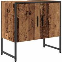 Berkfield Home Bathroom Sink Cabinet Old Wood 60x33x60 cm Engineered Wood in Brown | Size: 60 x 33 x 60 cm