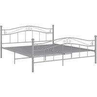 Berkfield Home Bed Frame Grey Metal 160x200 cm