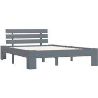 Berkfield Home Bed Frame Grey Solid Pine Wood 140x200 cm