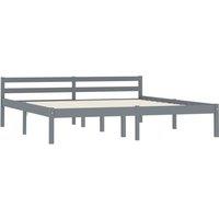 Berkfield Home Bed Frame Grey Solid Pine Wood 160x200 cm