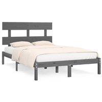 Berkfield Home Bed Frame Grey Solid Wood 200x200 cm