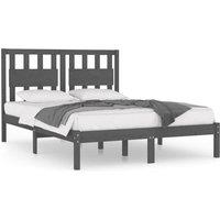 Berkfield Home Bed Frame Grey Solid Wood Pine 200x200 cm