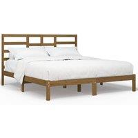 Berkfield Home Bed Frame Honey Brown Solid Wood 200x200 cm