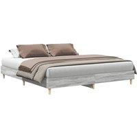 Berkfield Home Bed Frame No Mattress Grey Sonoma 200x200 cm Engineered Wood